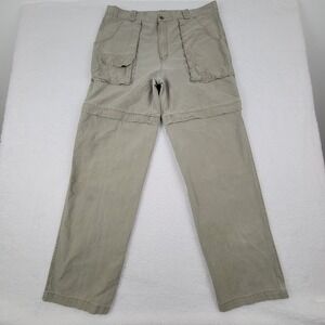 REI Convertible Cargo‎ Pants Mens 40 Measures 38 x 33 Khaki Beige 100% Cotton